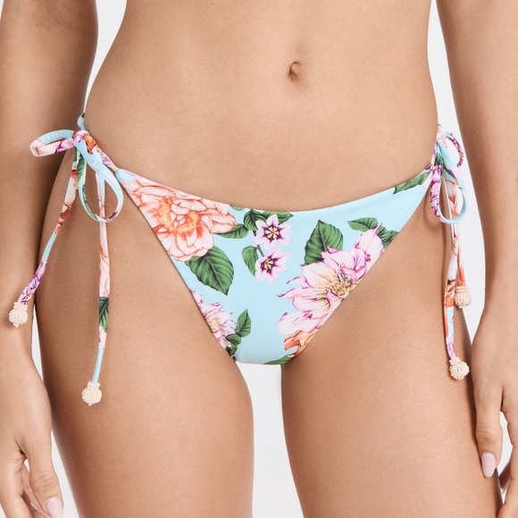 Agua Bendita Alegria Beaded Tie Bottoms, size Medium, multicolor reversible - Picture 1 of 5